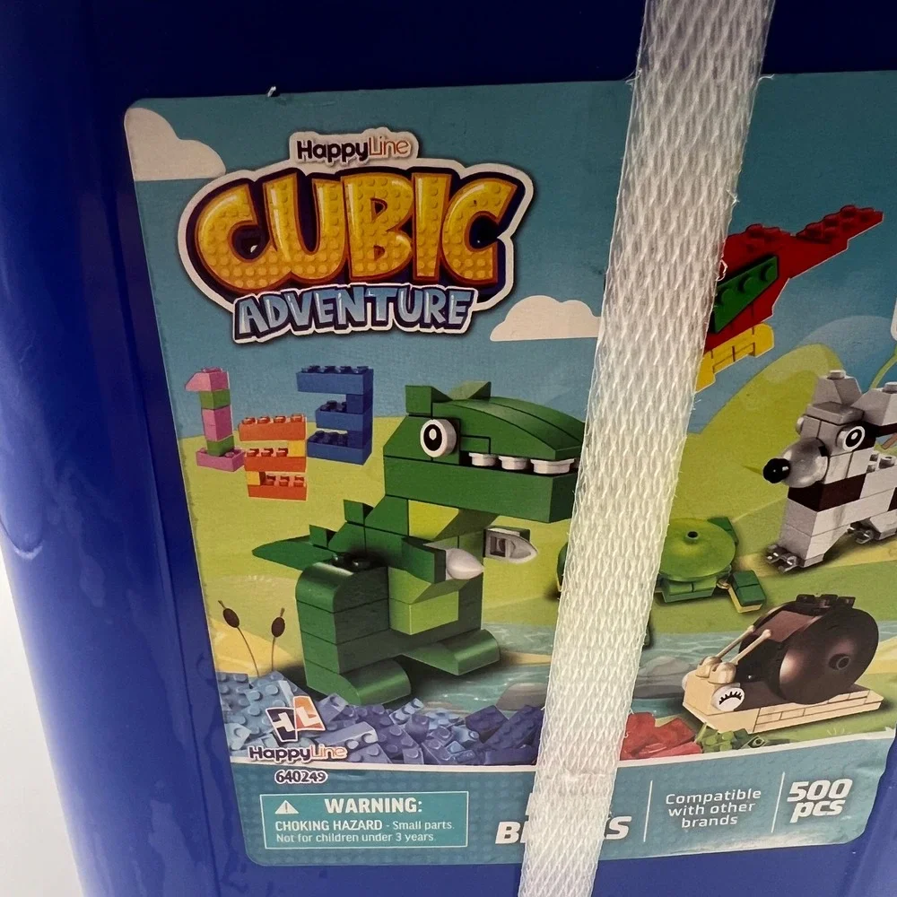Happy Line Cubic Adventure 500 Piece Building Blocks Set Blue Bucket 640249 NEW